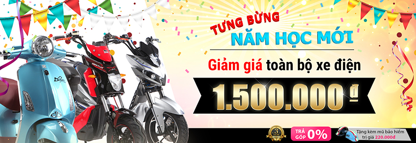 giảm ngay 1tr5 khi mua xe điện tại thế giới xe điện