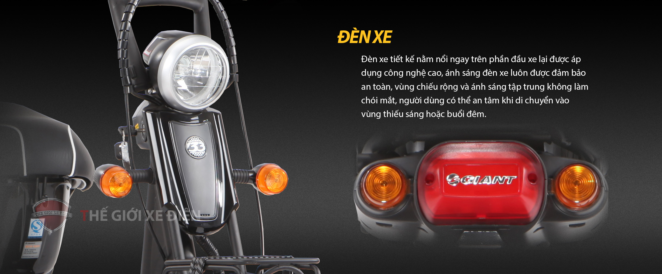 Đèn pha xe đạp điện Giant M133G Đèn pha xe đạp điện Giant M133G