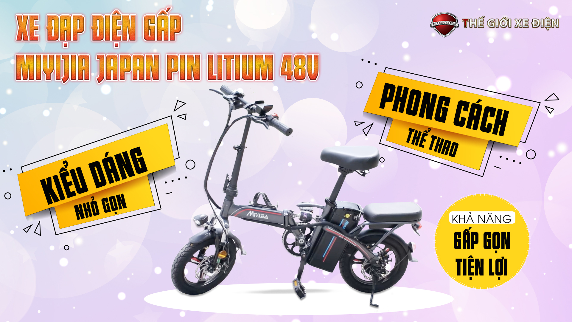 xe điện gấp miyijia japan pin lithium ion 48V