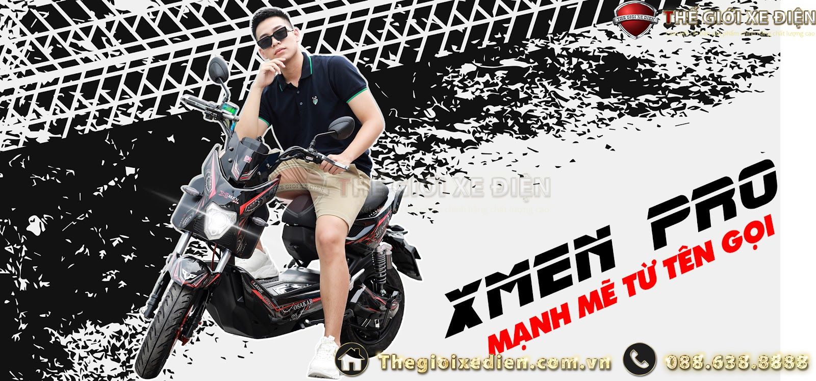 Xe máy điện Osakar Xmen Pro Việt Nhật - 2 phuộc sau