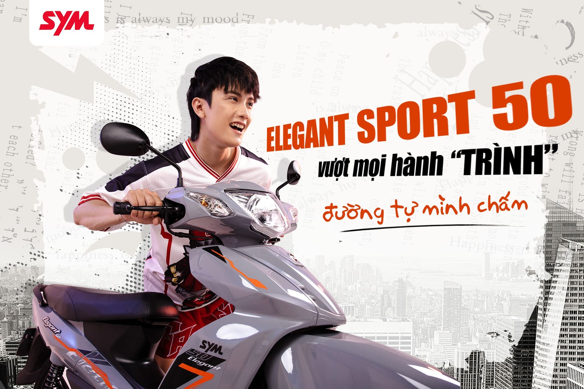 Ngoại hình thể thao của xe SYM Elegant 50 Ngoại hình thể thao của xe SYM Elegant 50