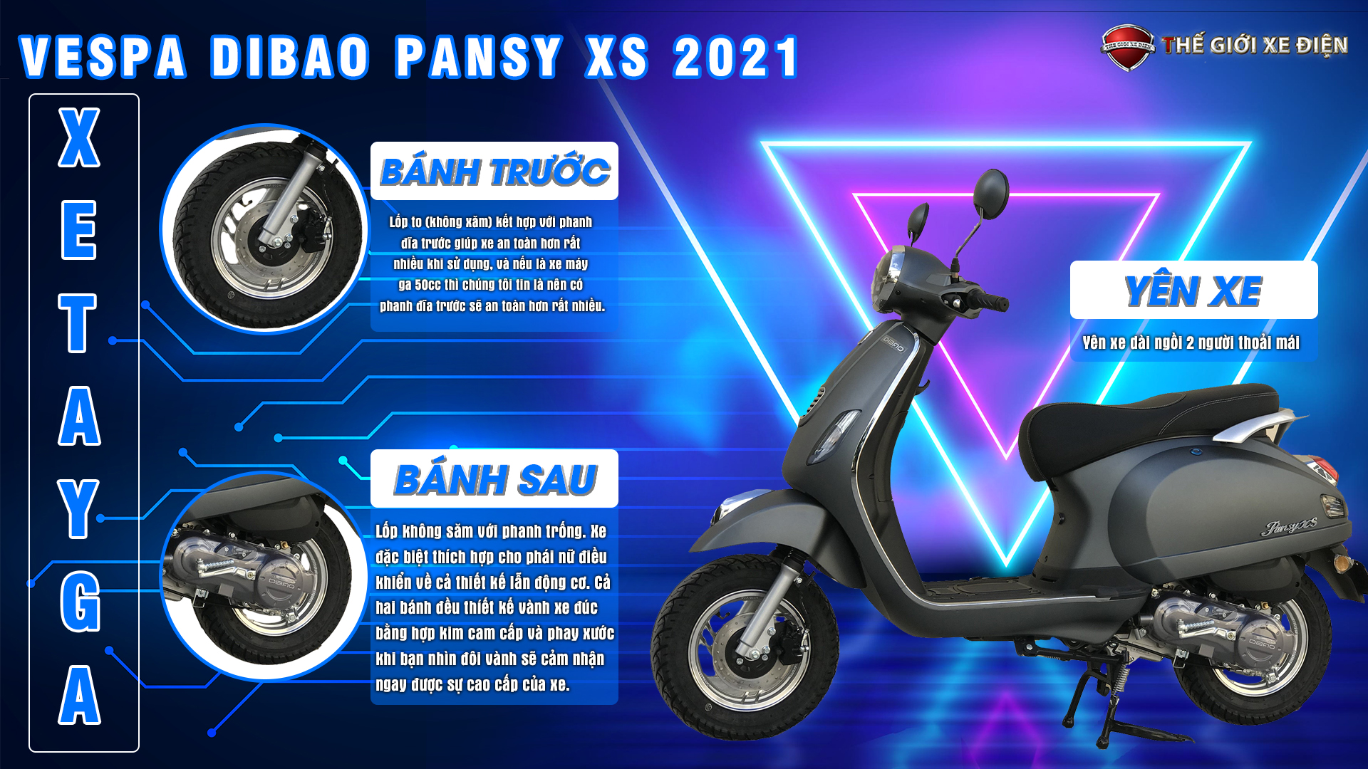 Khám phá Xe Ga 50cc VespaS Dibao Pansy XS Chất Lượng Cao siêu hot