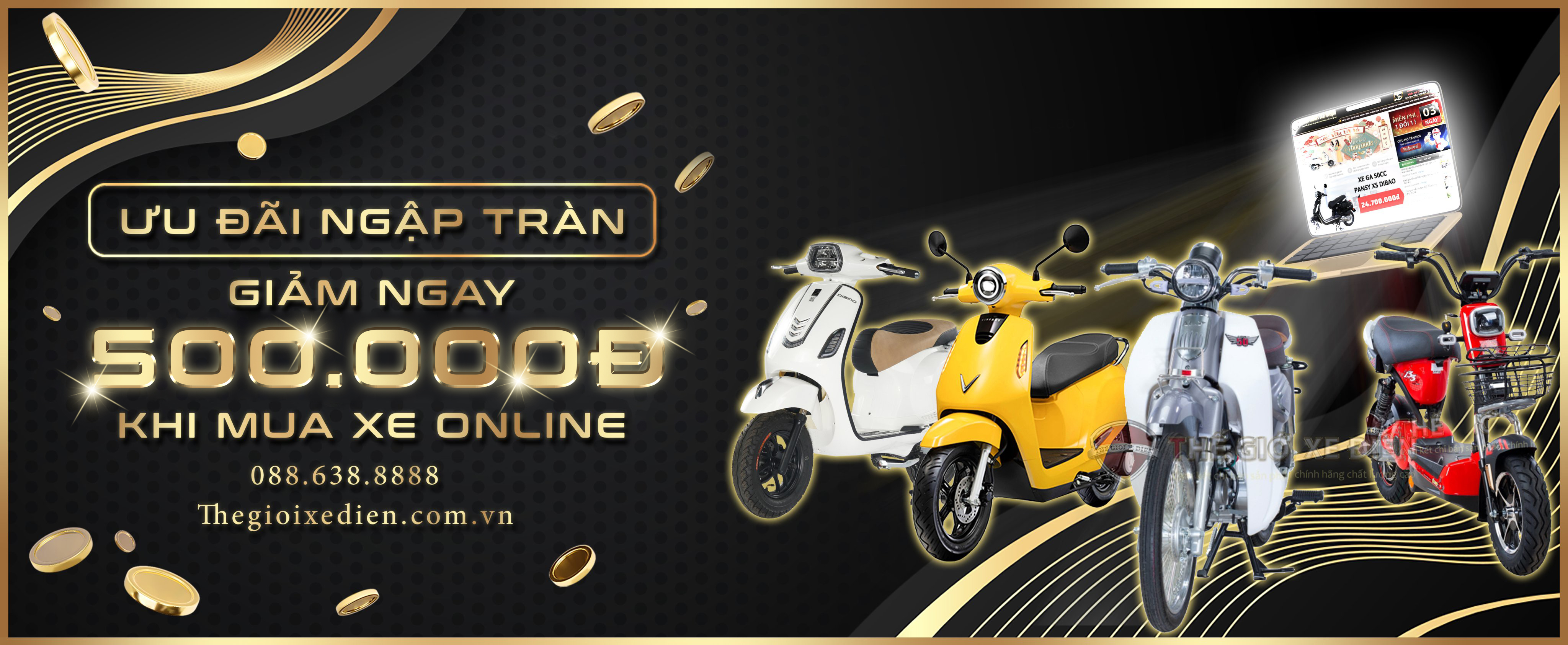 Thới giới xe điện triển khai chương trình giảm 500.000 đồng khi mua xe online