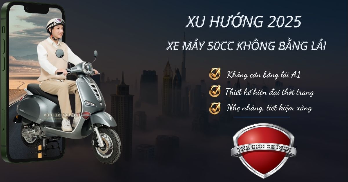 xe máy 50cc không bằng lái