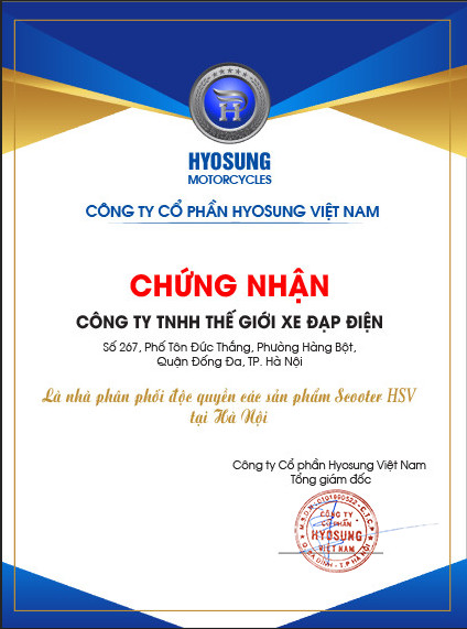 Thế giới xe điện đại lý phân phối độc quyền HYOSUNG KOREA