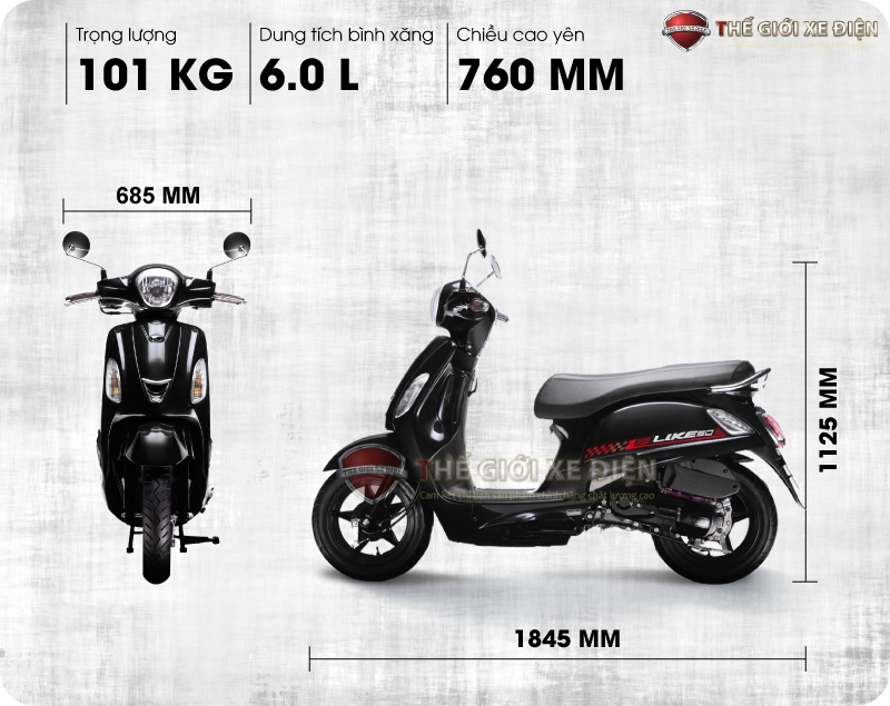 kích thước xe ga 50cc kymco like