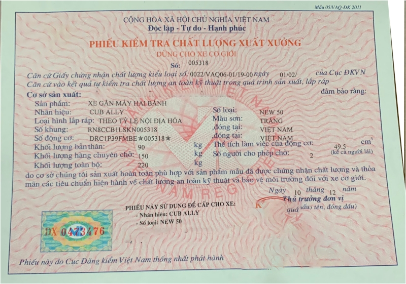 đăng kiểm xe cub new ally đăng kiểm xe cub new ally
