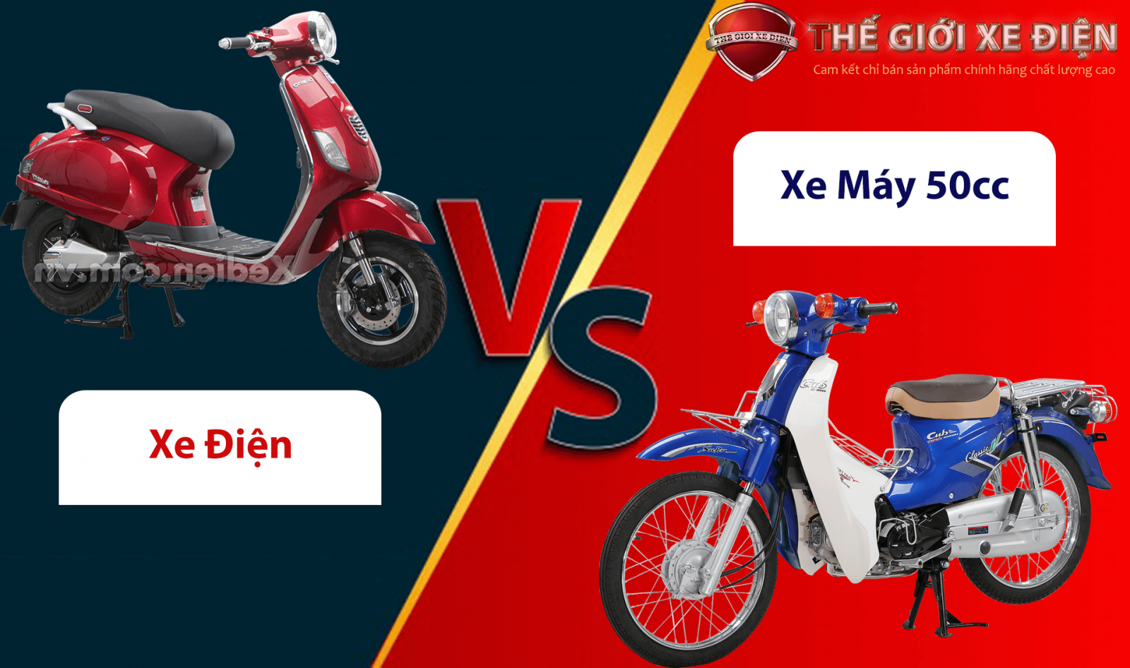 so sánh giữa xe máy 50cc và xe điện