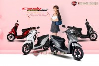 Xe Ga 50cc KYMCO Candy Hermosa Màu Trắng/Đỏ Bóng