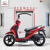 Xe Ga 50cc KYMCO Candy Hermosa Màu Trắng/Đỏ Bóng