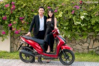 Xe Ga 50cc KYMCO Candy Hermosa Màu Trắng/Đỏ Bóng