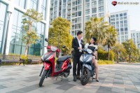 Xe Ga 50cc KYMCO Candy Hermosa Màu Trắng/Đỏ Bóng