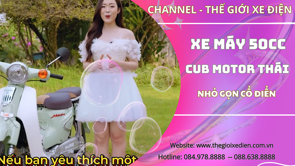 Xe Máy 50cc Cub Motor Thái Cổ Điển Nhỏ Gọn Không Bằng Lái
