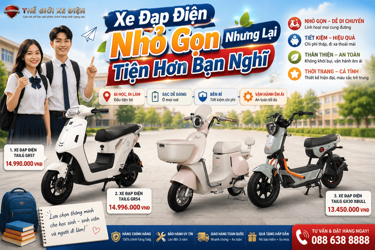 Xe Đạp Điện – Nhỏ Gọn Nhưng Lại Tiện Hơn Bạn Nghĩ