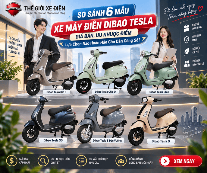 So Sánh 6 Mẫu Xe Máy Điện Dibao Tesla: Giá Bán, Ưu Nhược Điểm - Lựa Chọn Nào Hoàn Hảo Cho Dân Công Sở?
