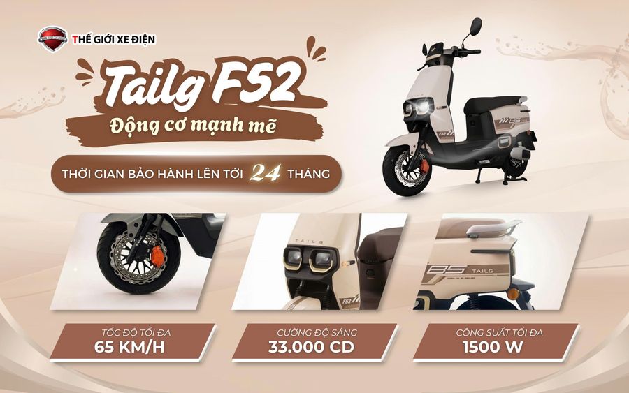 Xe máy điện Tailg Power F52: Mạnh mẽ từ bên trong, khác biệt từ cảm giác lái 
