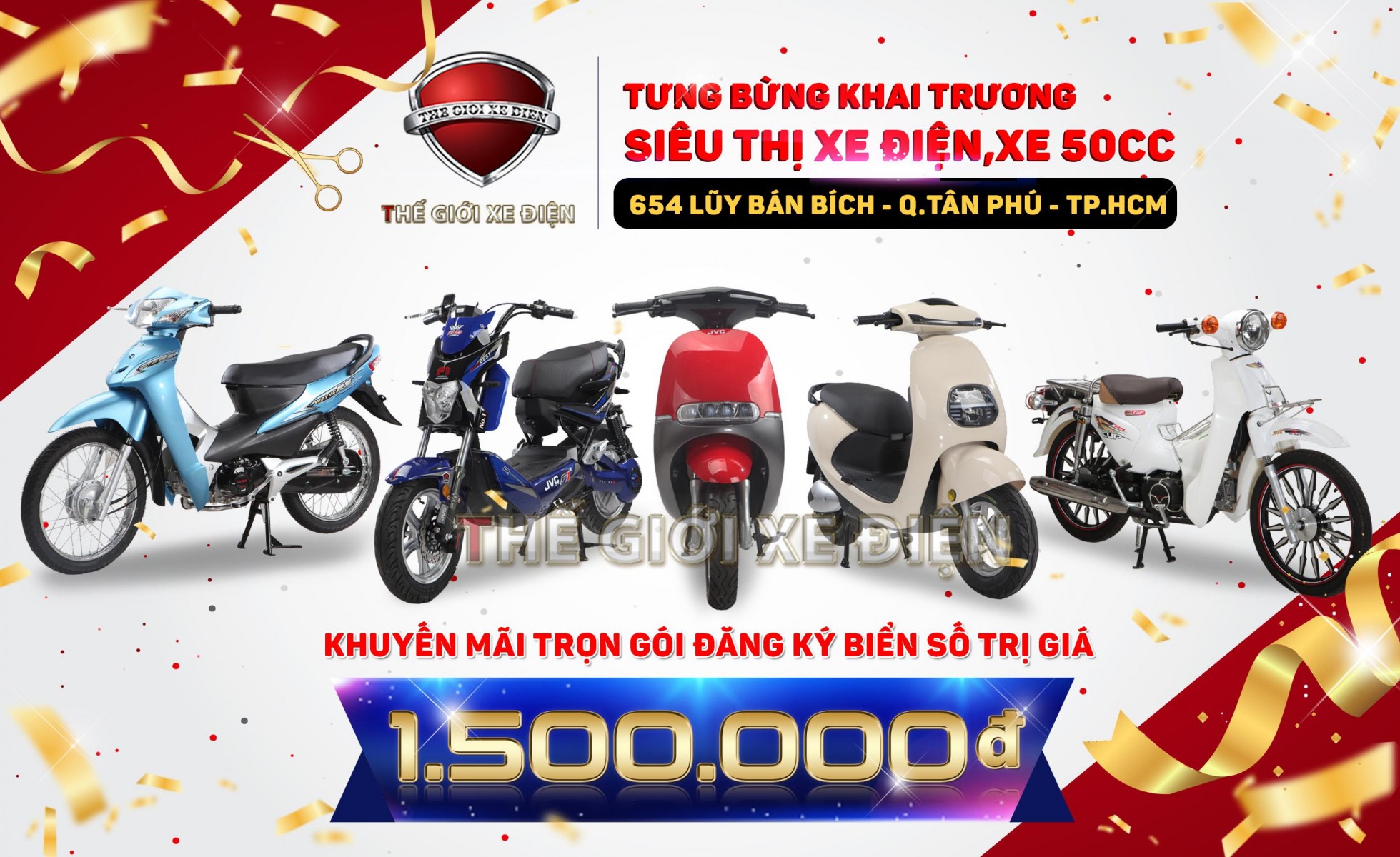 Tưng Bừng Khai Trương Siêu Thị Xe Điện, Xe 50cc tại 654 Lũy Bán Bích - Hồ Chí Minh