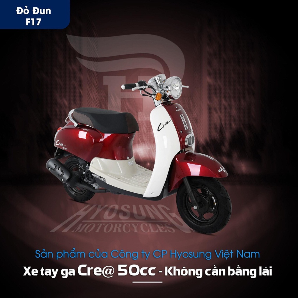 Sức hấp dẫn đến từ siêu phẩm xe máy 50cc Crea Hyosung