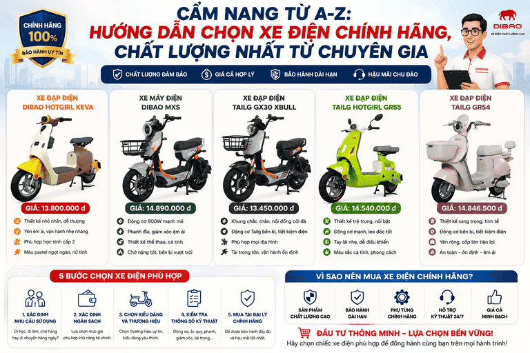 Cẩm Nang Từ A-Z: Hướng Dẫn Chọn Xe Điện Chính Hãng, Chất Lượng Nhất Từ Chuyên Gia