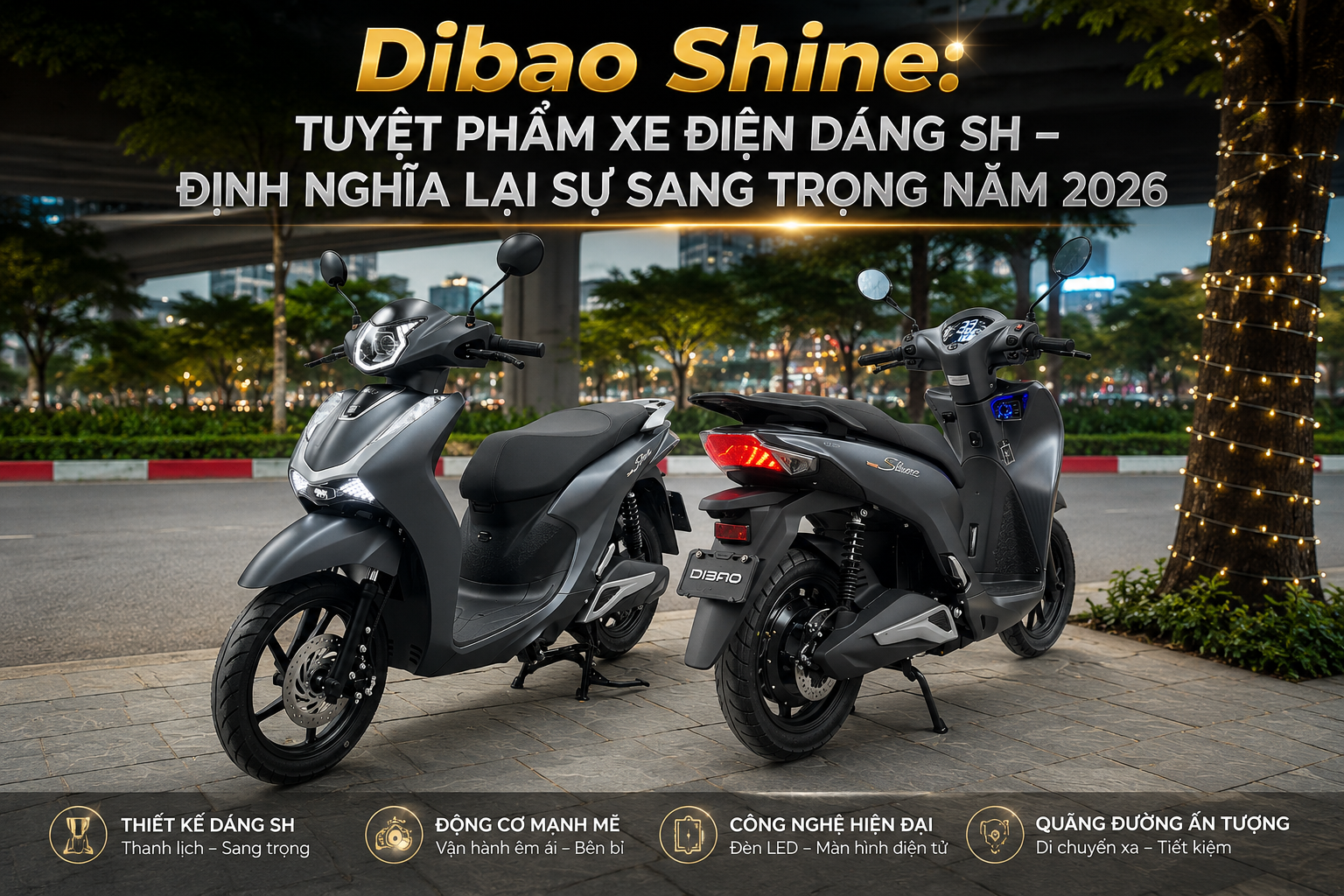 Dibao Shine: Tuyệt phẩm xe điện dáng SH – Định nghĩa lại sự sang trọng năm 2026