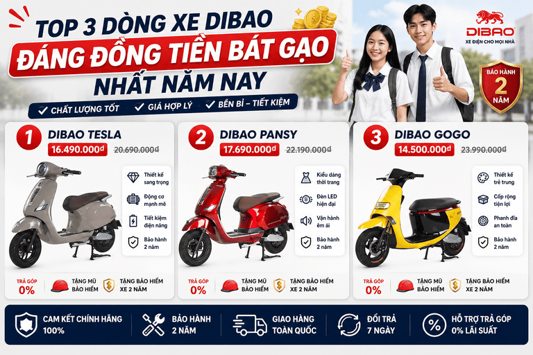 Top 3 Dòng Xe Điện Dibao Đáng Đồng Tiền Bát Gạo Nhất Năm Nay 