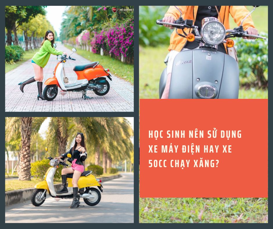 Học sinh nên sử dụng xe máy điện hay xe 50cc chạy xăng?