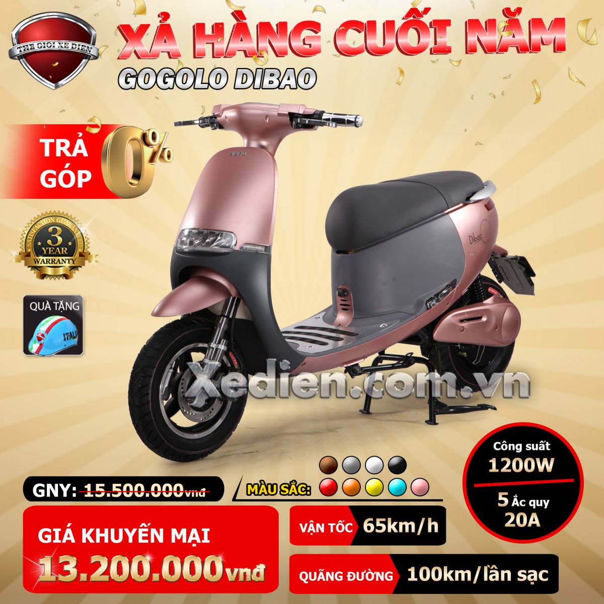  Giảm tới 5 triệu đồng khi mua xe điện Dibao