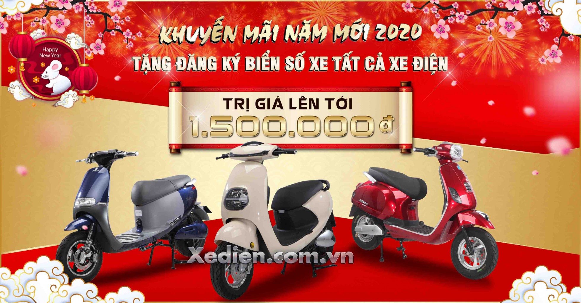 KHUYẾN MÃI NĂM MỚI 2020 - TẶNG ĐĂNG KÝ BIỂN SỐ XE TẤT CẢ XE ĐIỆN