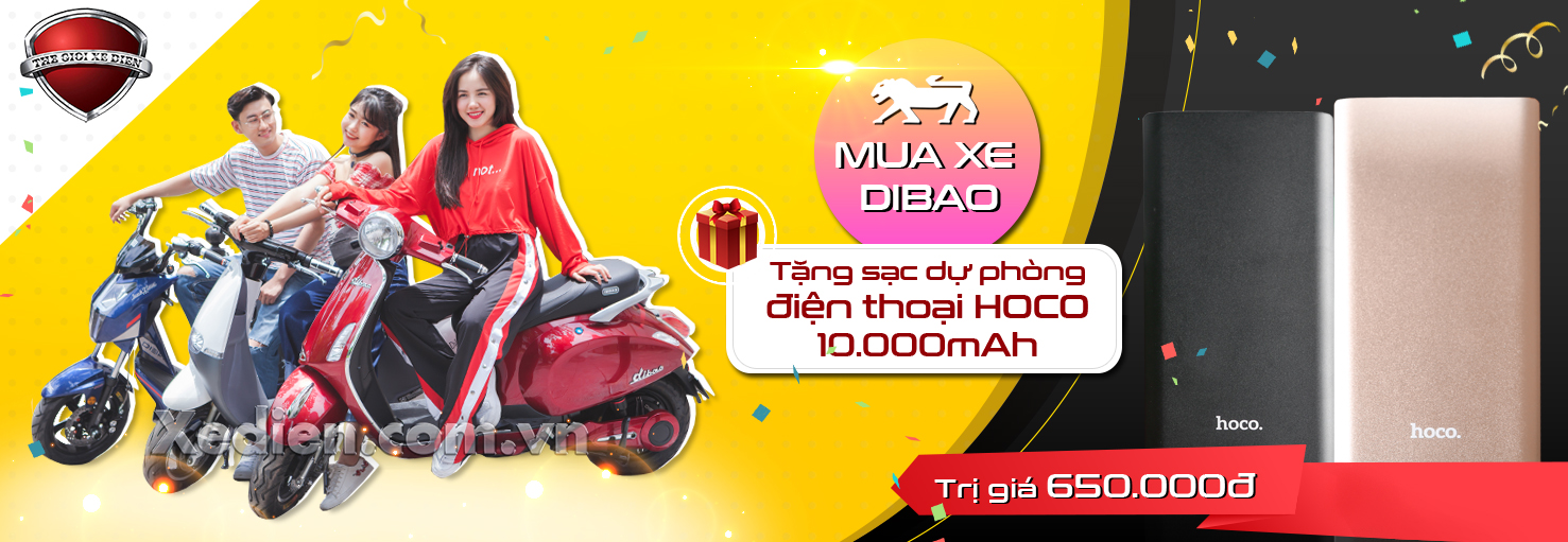 Mua xe điện Dibao tặng ngay sạc dự phòng trị giá 650.000đ