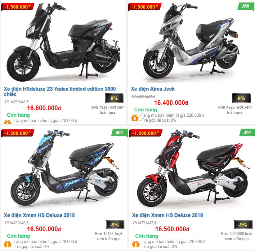 Những mẫu xe máy điện mới nhất